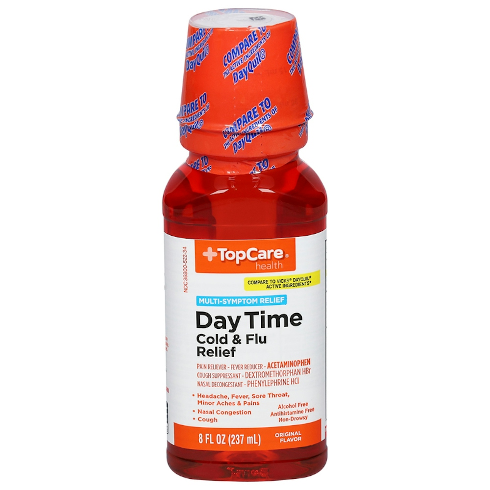 TopCare DayTime Cold & Flu Relief Multi‑Symptom Relief Original Flavor, 8 fl oz