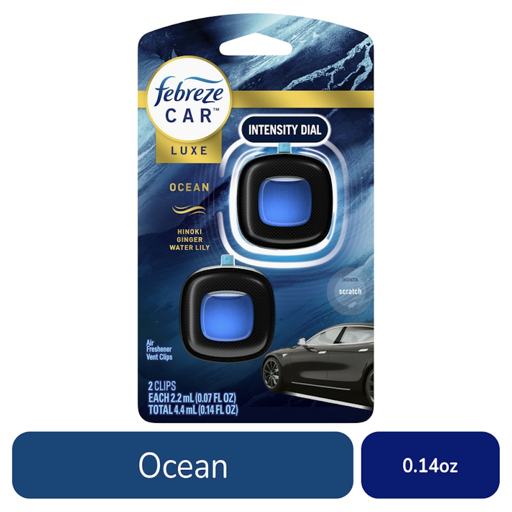 Febreze Car Ocean Scent Air Freshener Vent Clip - 2ct/0.14 Fl Oz