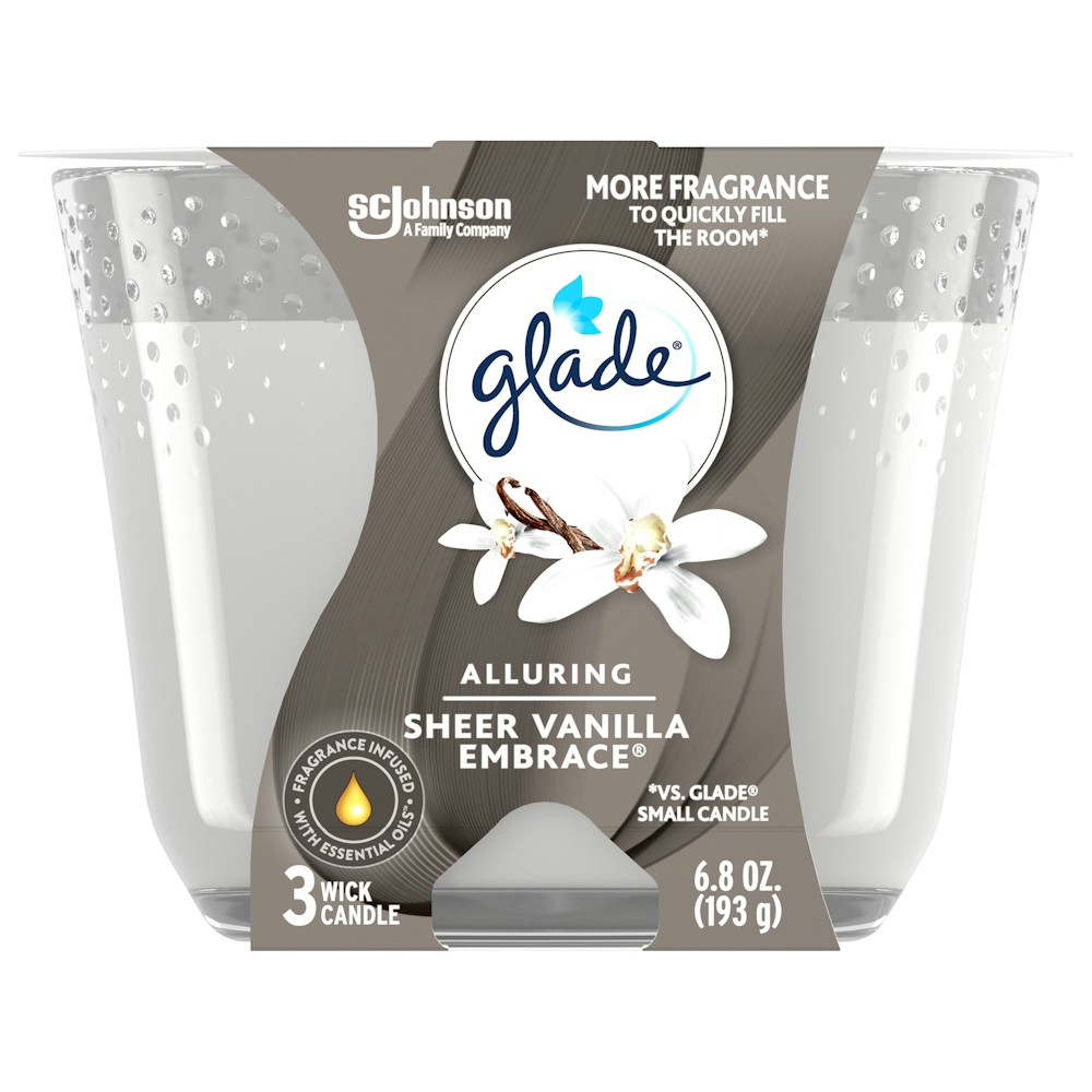 Glade Alluring Sheer Vanilla Embrace 3 Wick Scented Candle