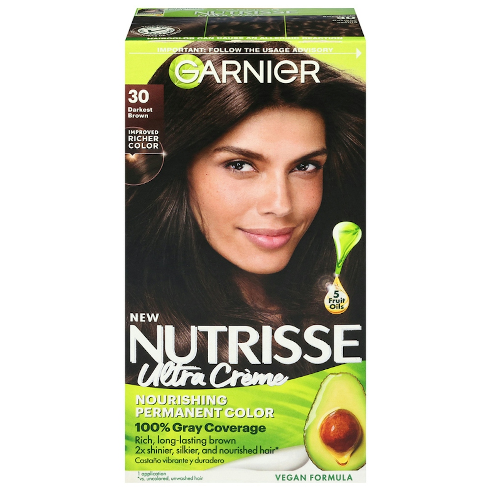 Garnier Nutrisse Nourishing Permanent Hair Color 30 Darkest Brown