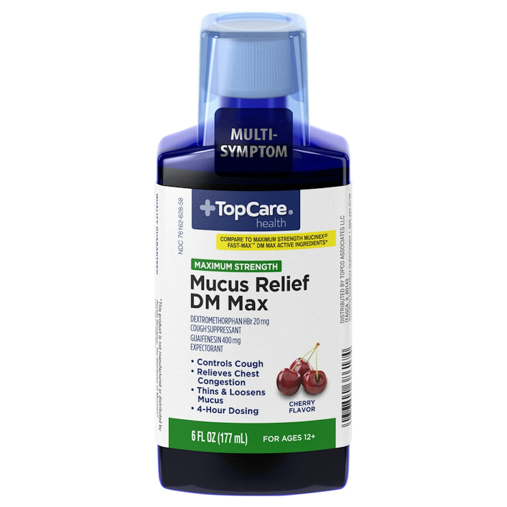 TopCare Maximum Strength Mucus Relief DM Max Cherry Liquid 6 fl oz
