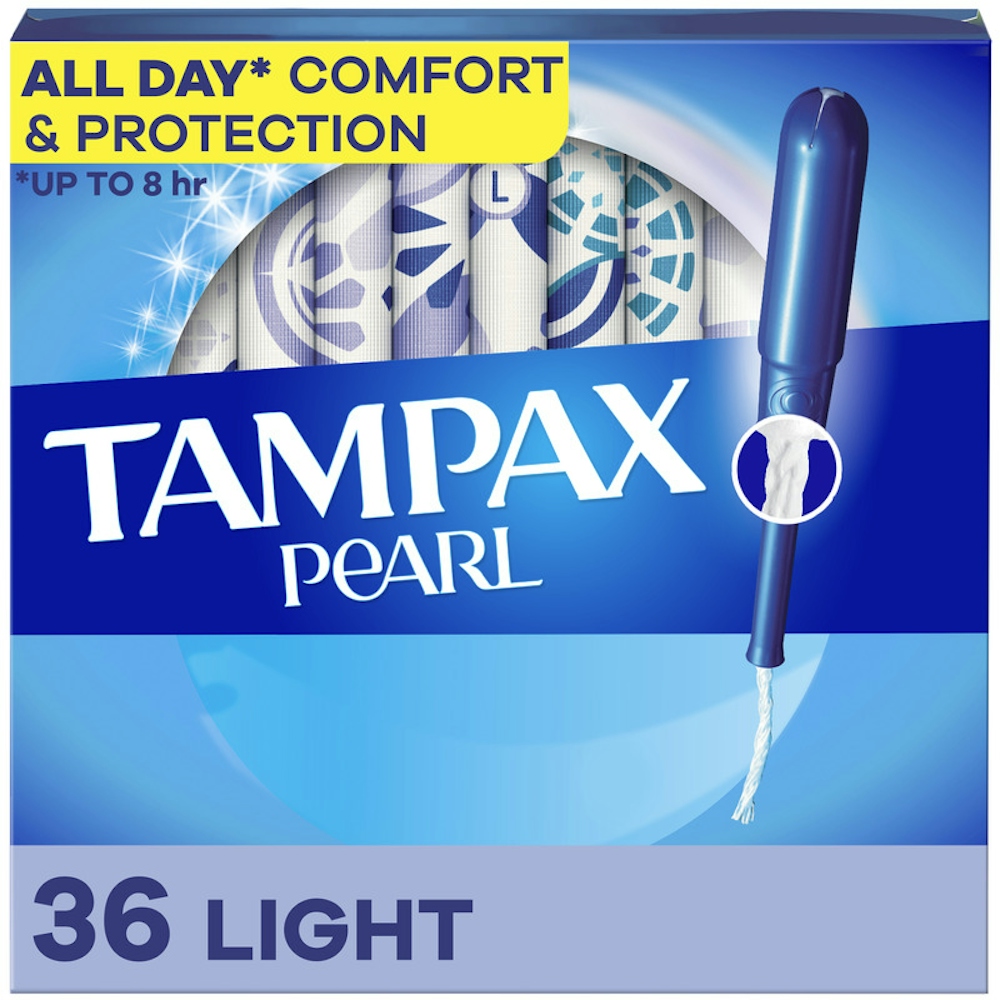 Tampax Pearl Tampons With Leak Guard Braid, Light, 36 Ct