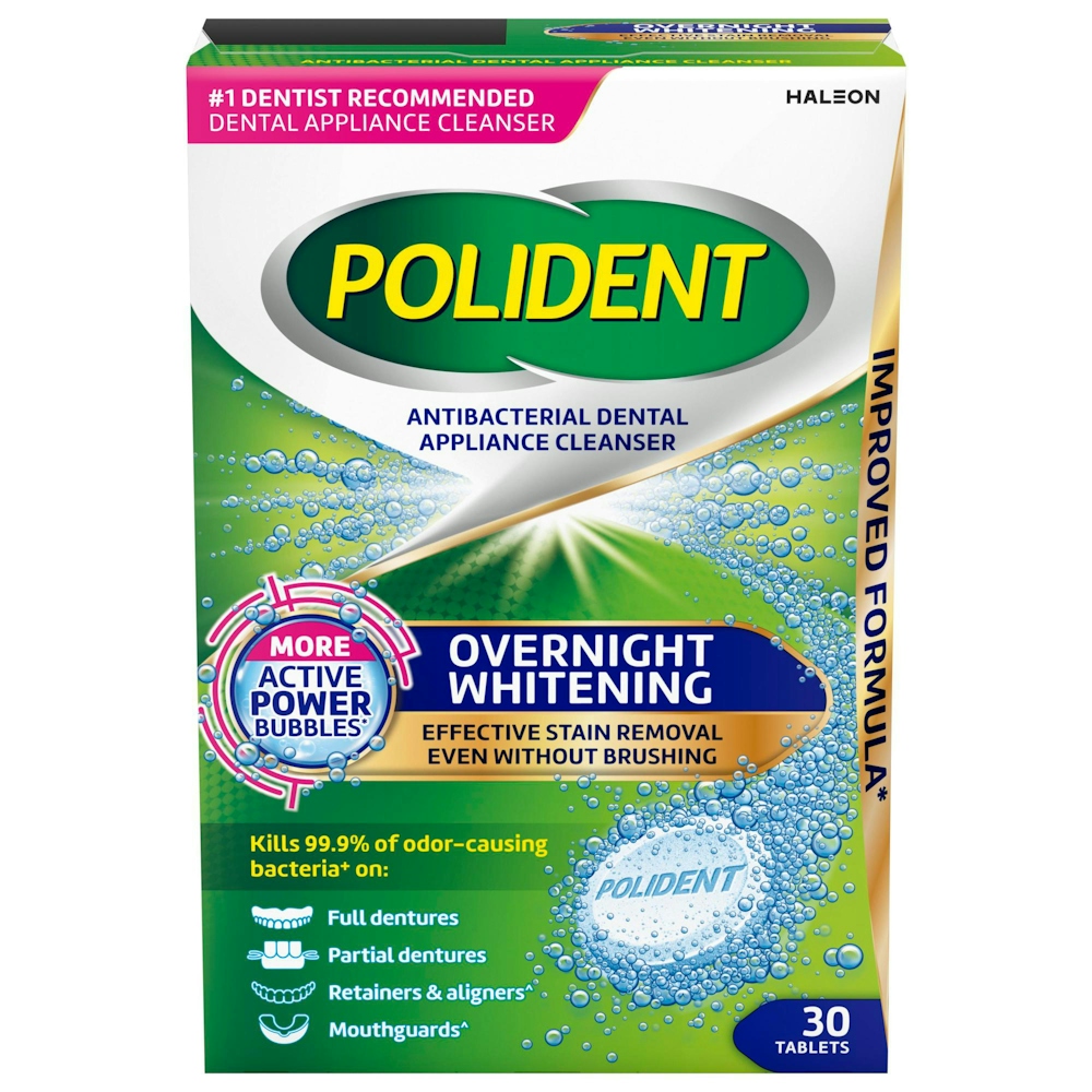 Polident Antibacterial Dental Appliance Cleanser, Tablets