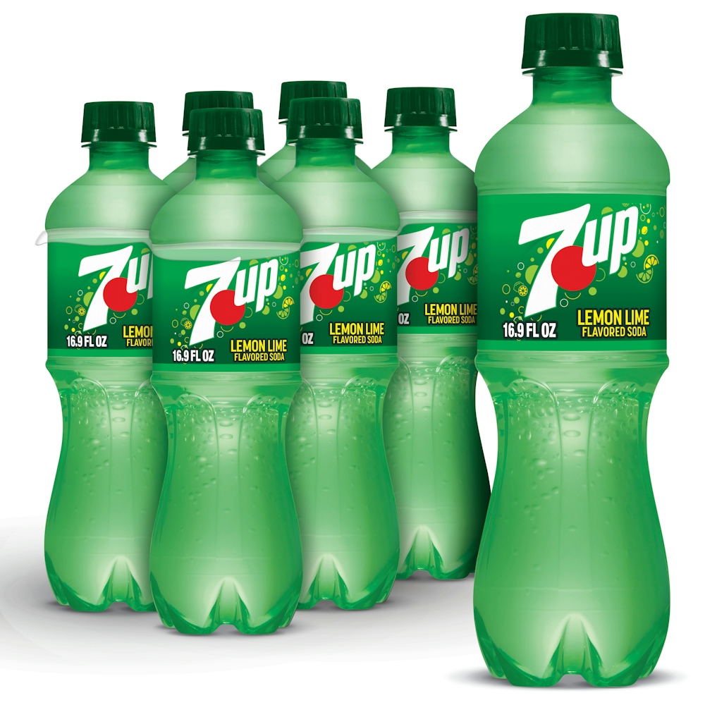 7UP 7 Up Soda, Lemon Lime Flavored, 6 Pack