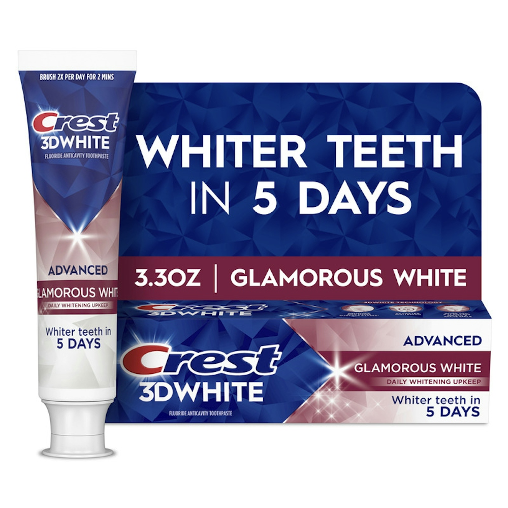 Crest Advanced Glamorous White Fluoride Anticavity Toothpaste 3.3 Oz