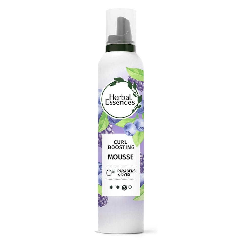 Herbal Essences Curl Boosting Mousse, Frizz Control For Curly & Wavy Hair, Long-Lasting Hold With Berry Scent, Paraben & Dye-Free, Cruelty-Free, 6.8 Fl Oz Each