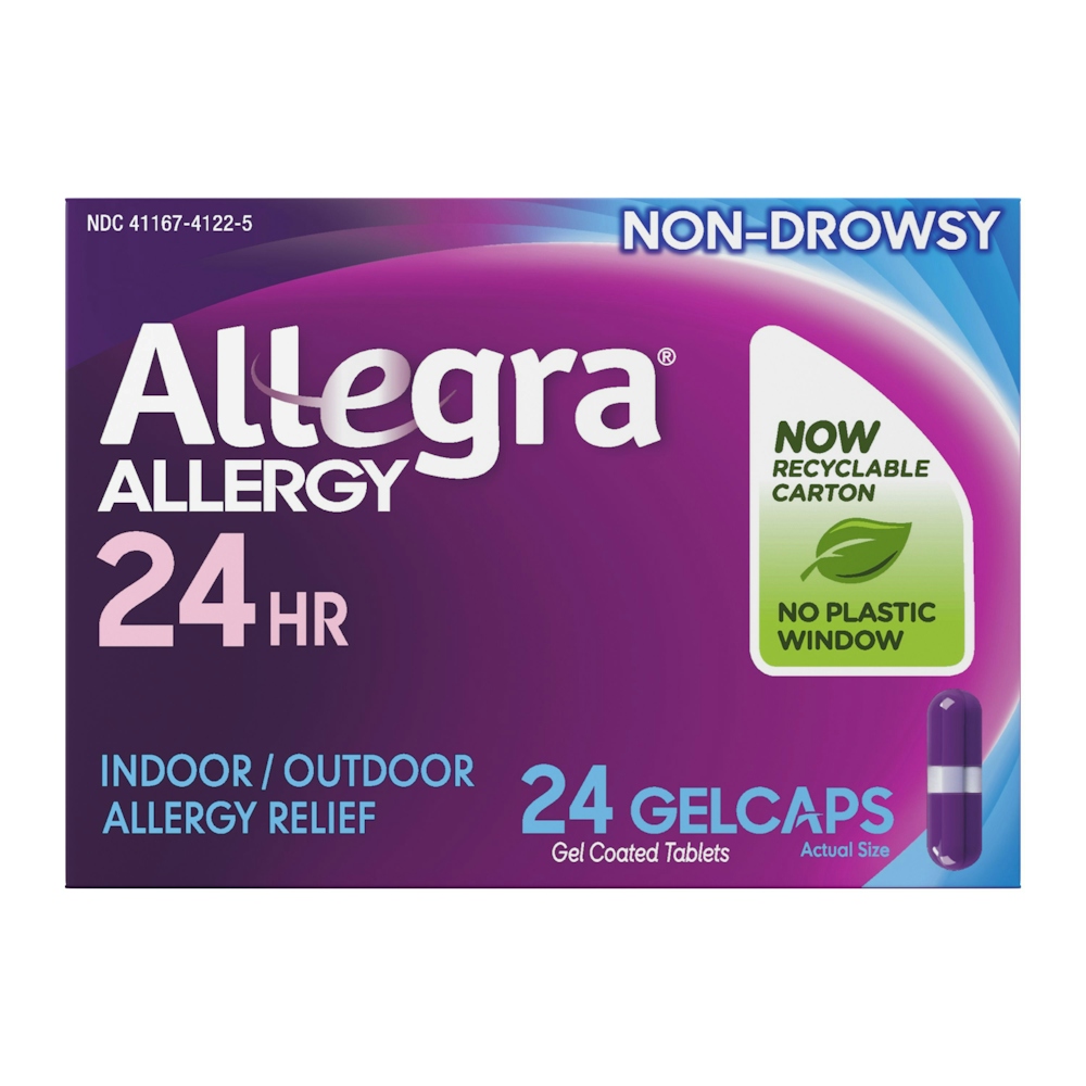 Allegra Allergy Relief, 24 Hr, Indoor/Outdoor, 180 Mg, Gelcaps