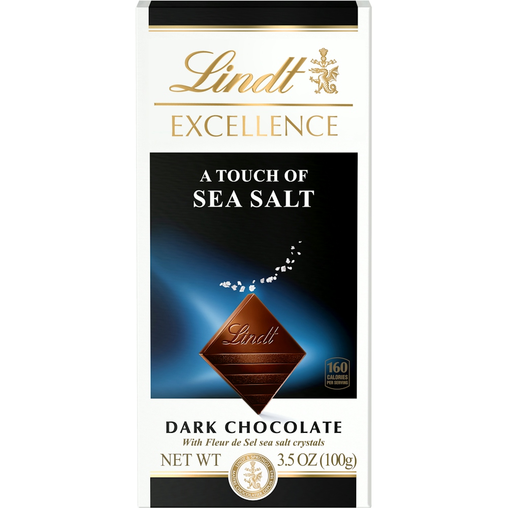 Lindt Excellence Touch Of Sea Salt Dark Chocolate Bar, 3.5 Oz