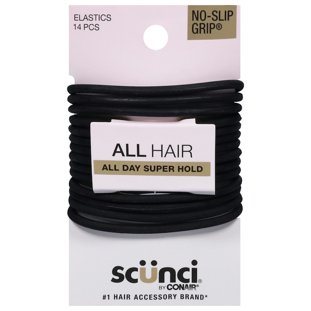 Scunci The Evolution No Slip Grip Gel Hair Ties Black