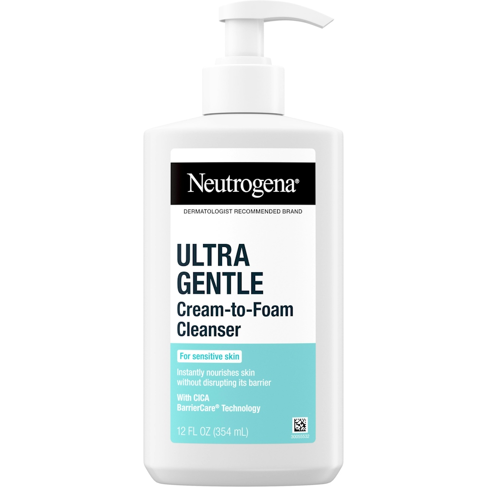 Neutrogena Ultra Gentle Cream-To-Foam Cleanser, Fragrance-Free
