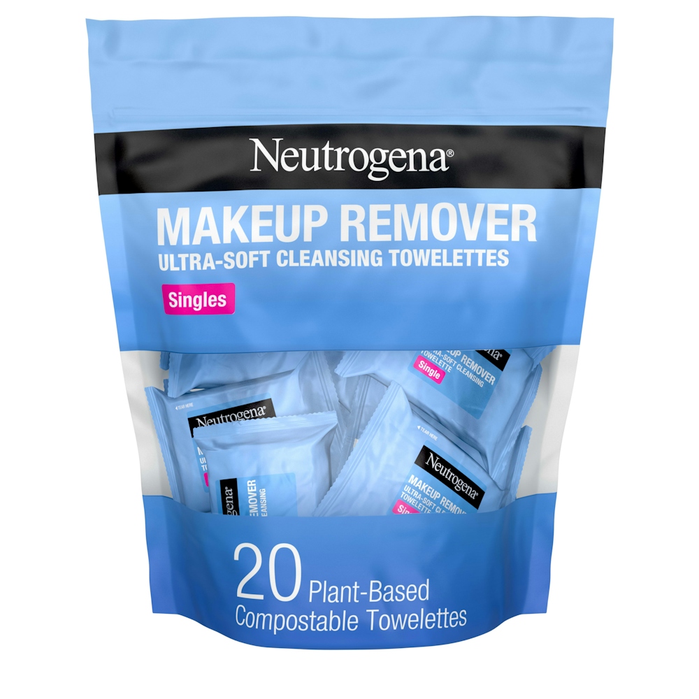 Neutrogena Makeup Remover Wipes Singles, Individually Wrapped, Daily Facial Cleanser Towelettes, Gently Removes Oil & Makeup, Alcohol-Free