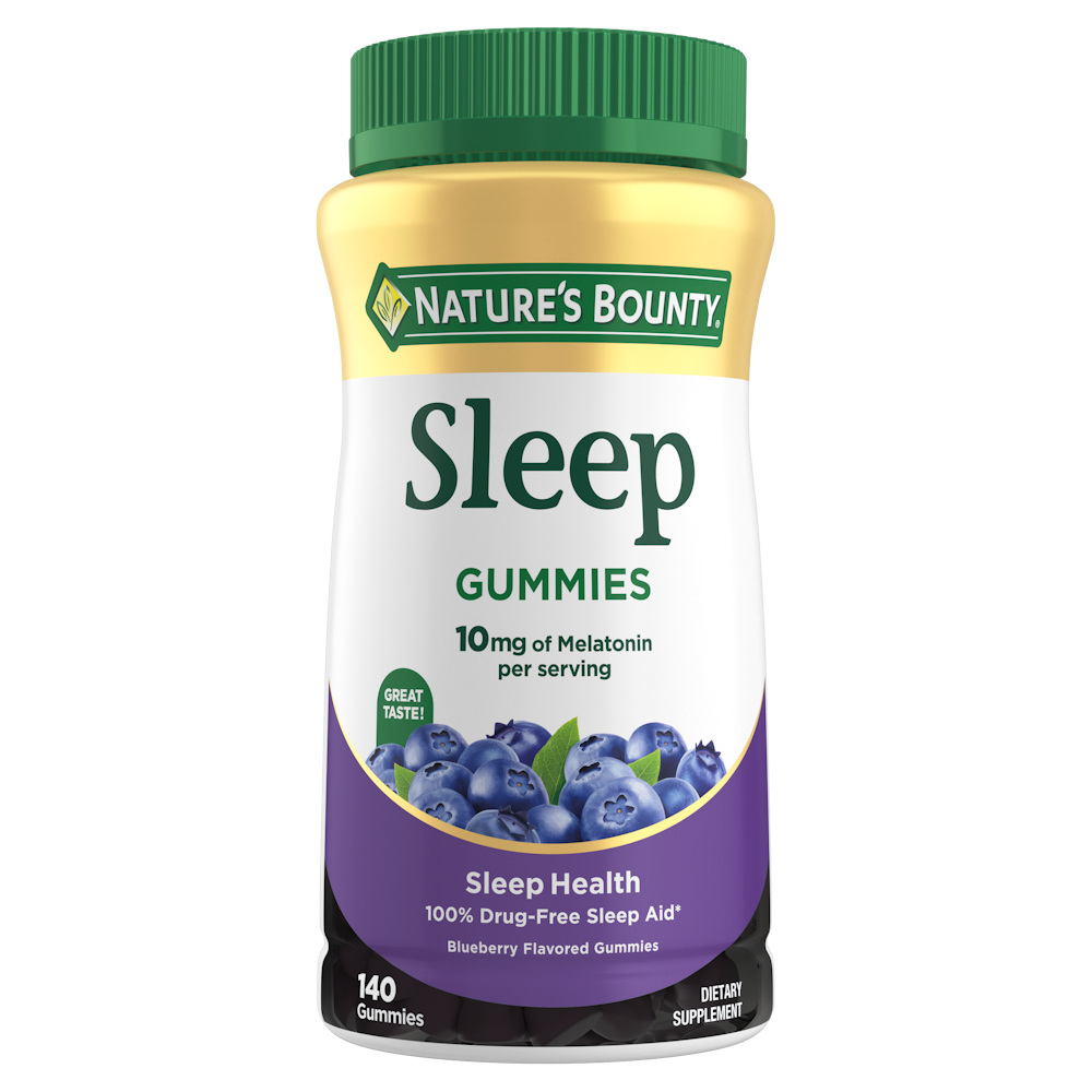 Nature's Bounty Melatonin Sleep Aid Blueberry Gummies, 10 Mg