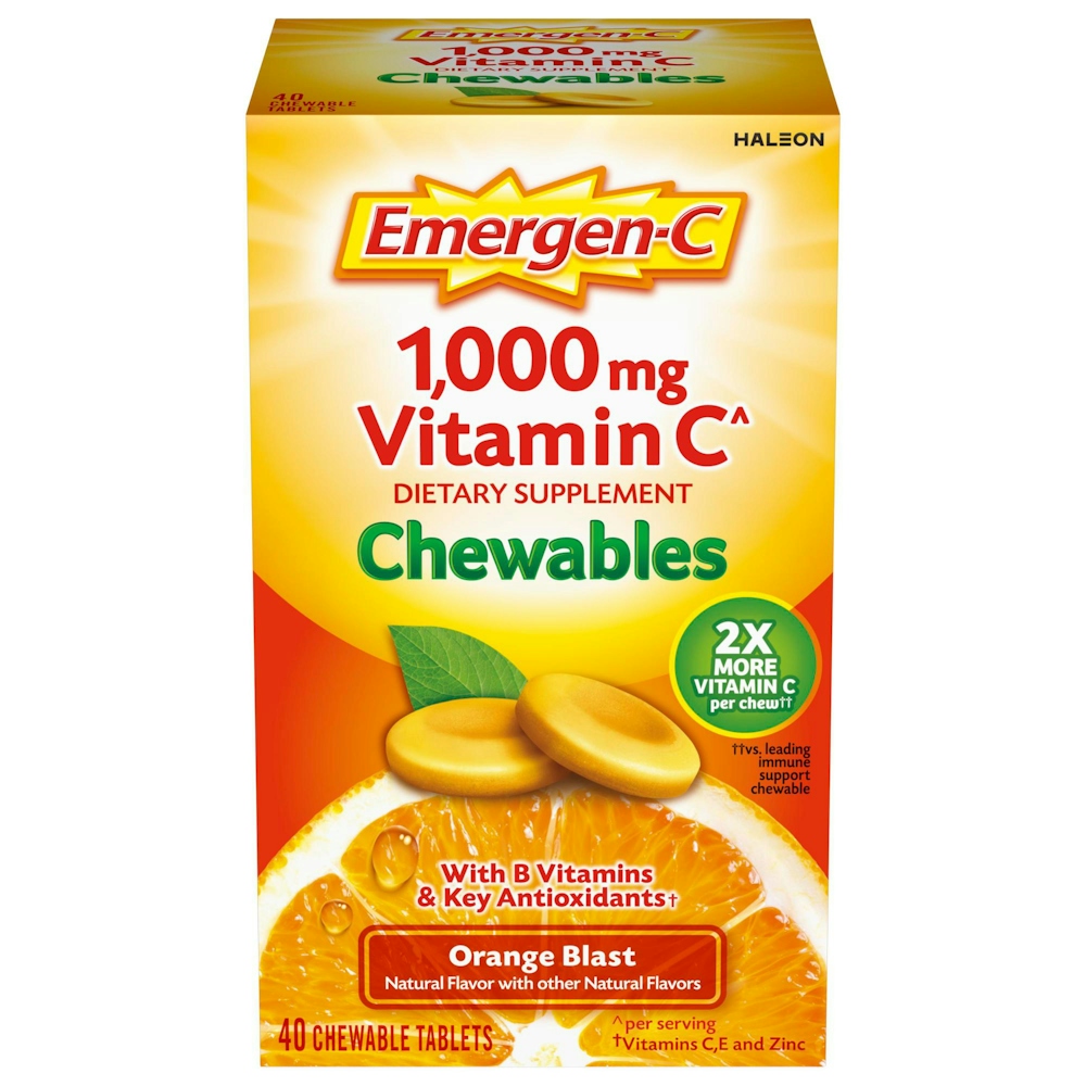 Emer'gen-C 1000 Mg Vitamin Orange Blast Chewable Tablets
