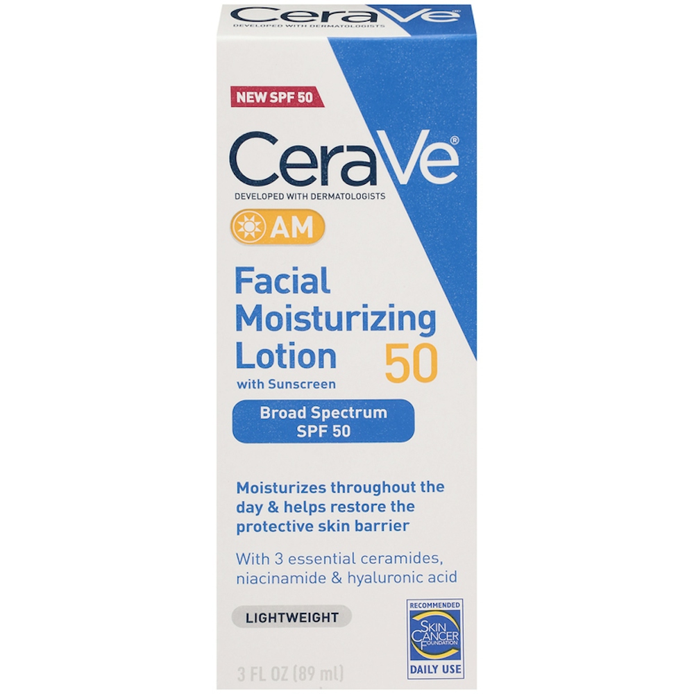 CeraVe AM Facial Moisturizing Lotion With SPF 50 Sunscreen 3 Oz