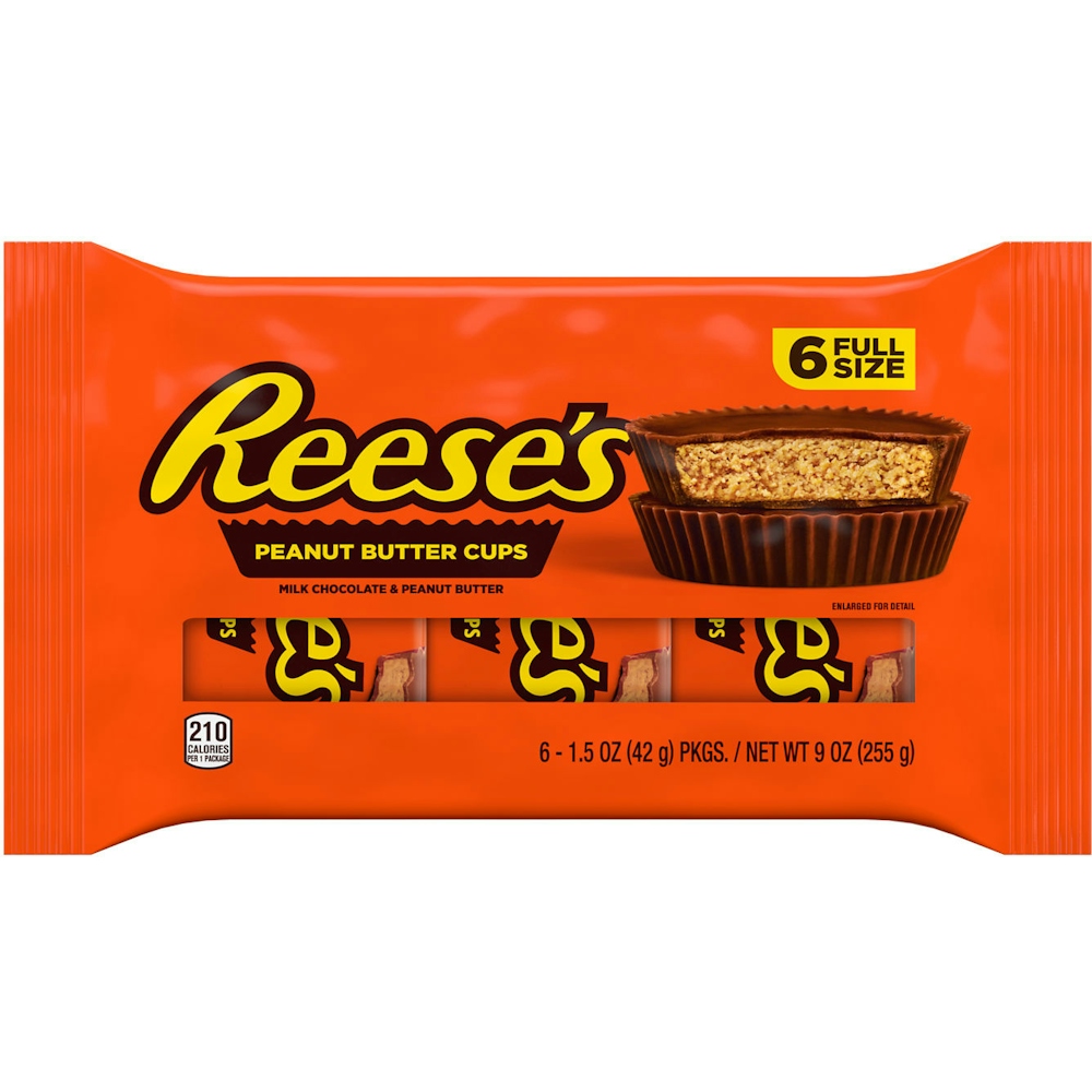 Reese's Milk Chocolate & Peanut Butter Cups Full Size, 1.5 Oz