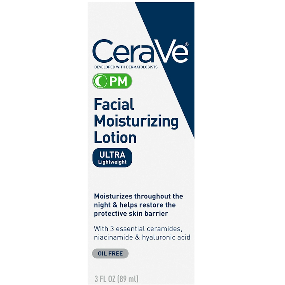 CeraVe Facial Moisturizing Lotion, PM, Oil Free, Ultra Lightweight, 3 Fl Oz, 3 Fluid Ounce