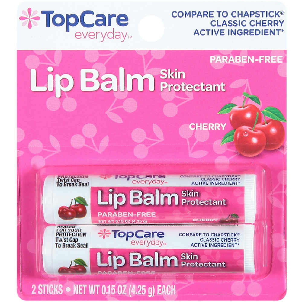 TopCare Lip Balm Skin Protectant Cherry Twin Pack 2 ct