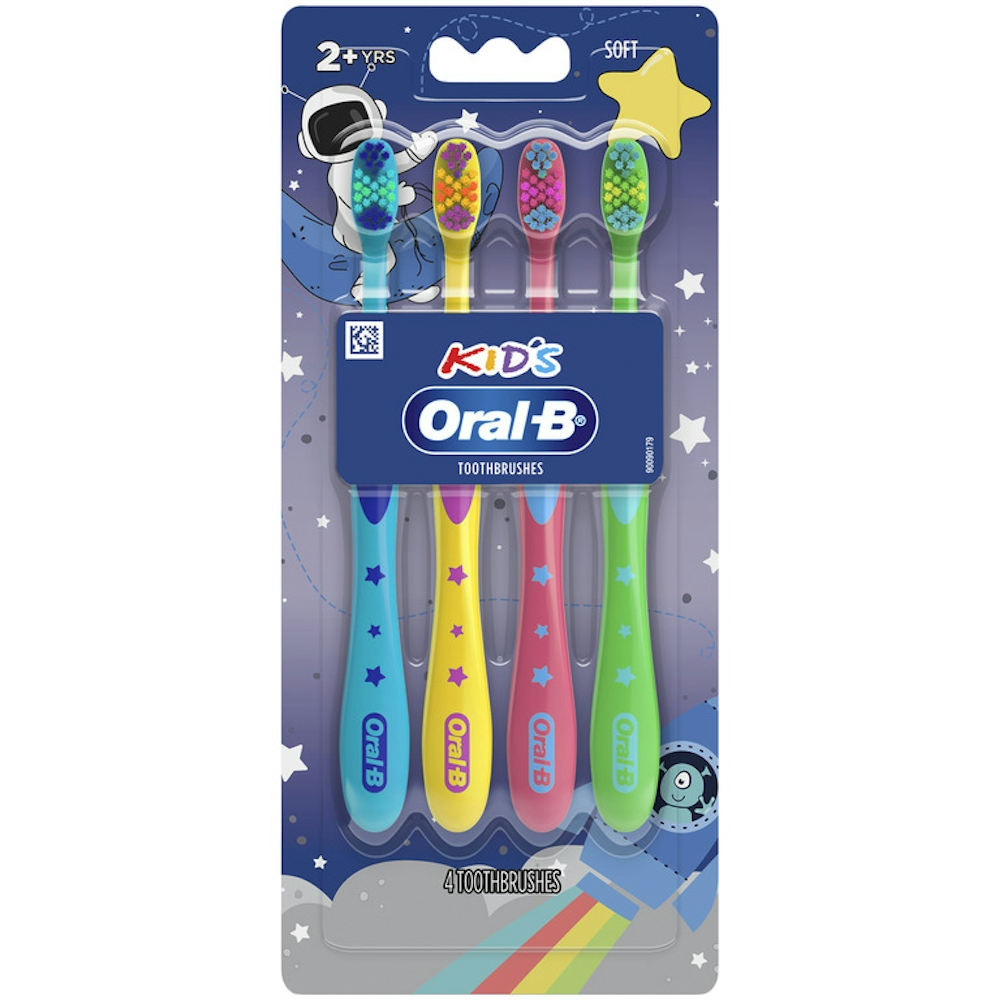 Oral-B Kids Soft Toothbrush With Space Designs - 4pk