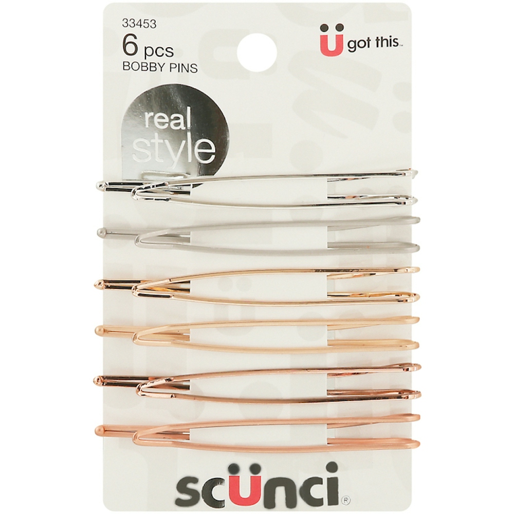 Scunci Open Center Metal Bobby Pins - 6ct