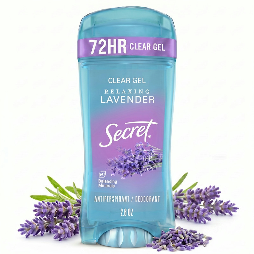 Secret Fresh Clear Gel Antiperspirant And Deodorant, Relaxing Refreshing Lavender, 2.6 Oz
