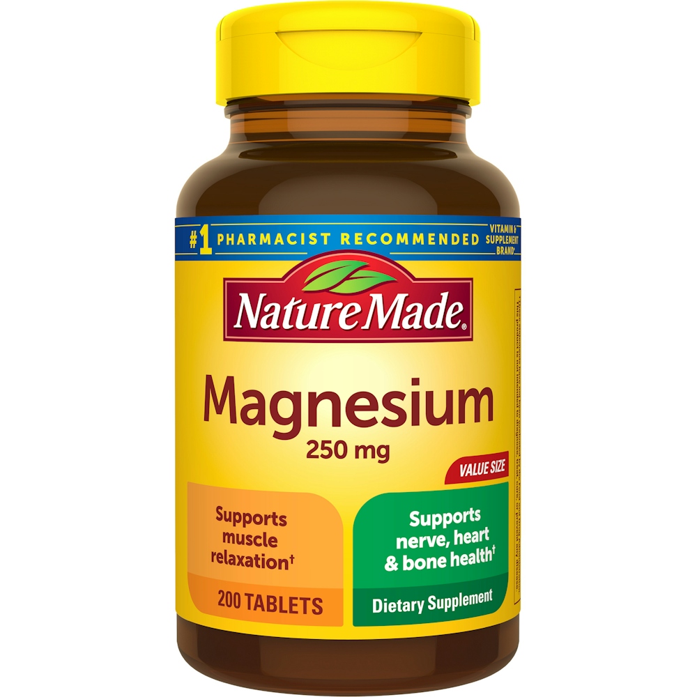 Nature Made Magnesium Oxide 250 Mg, Dietary Supplement For Muscle Support - 200 Tablets
