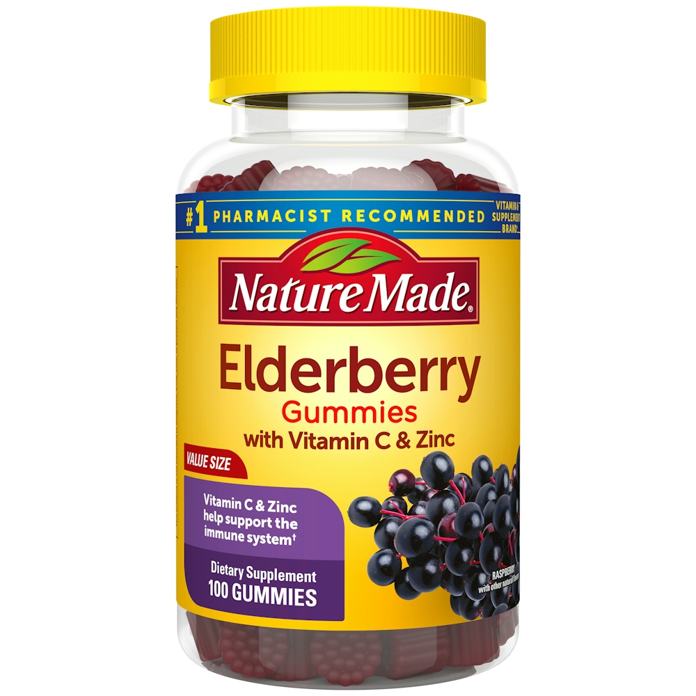 Nature Made Elderberry With Vitamin C And Zinc Gummies Raspberry