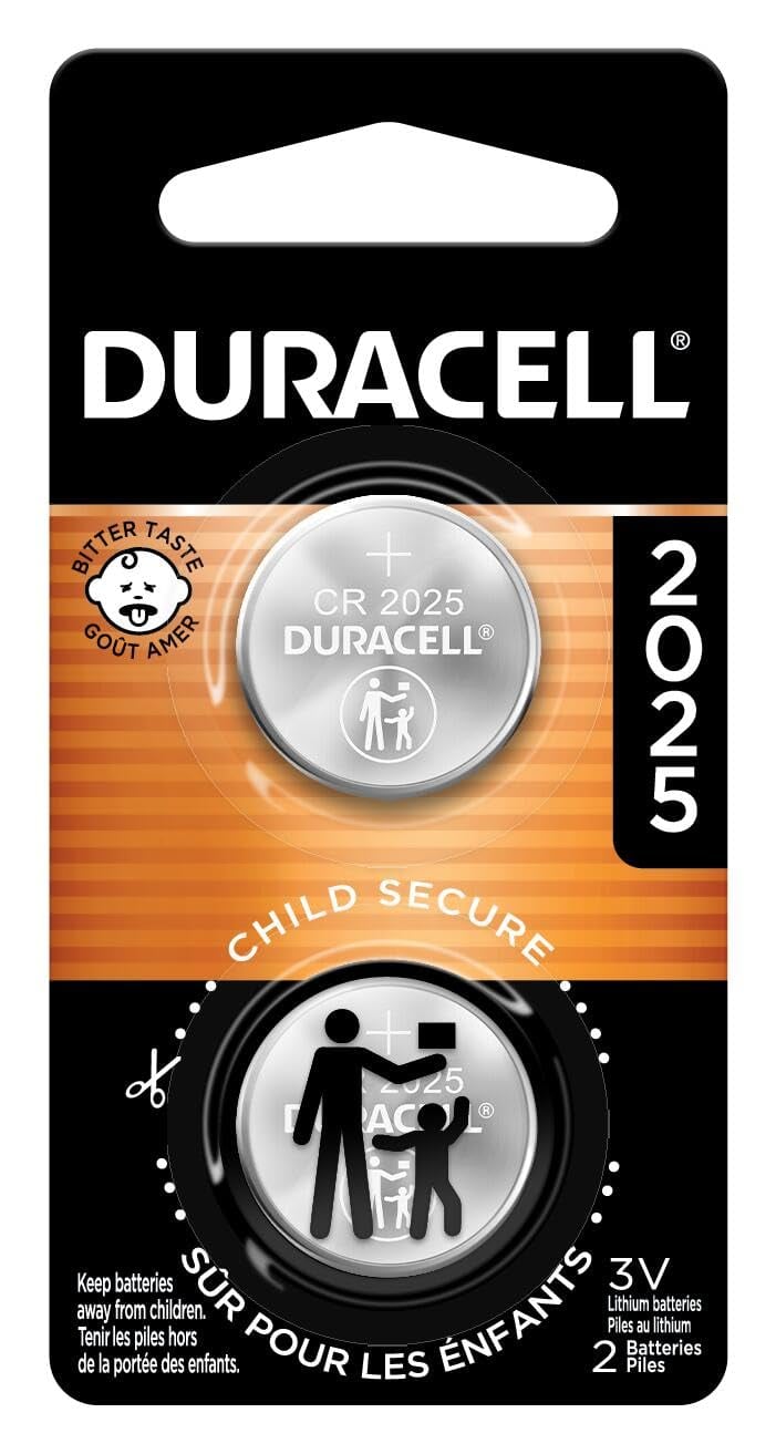 Duracell Lithium Coin Batteries, 2025, 2/Pack DURDL2025B2PK