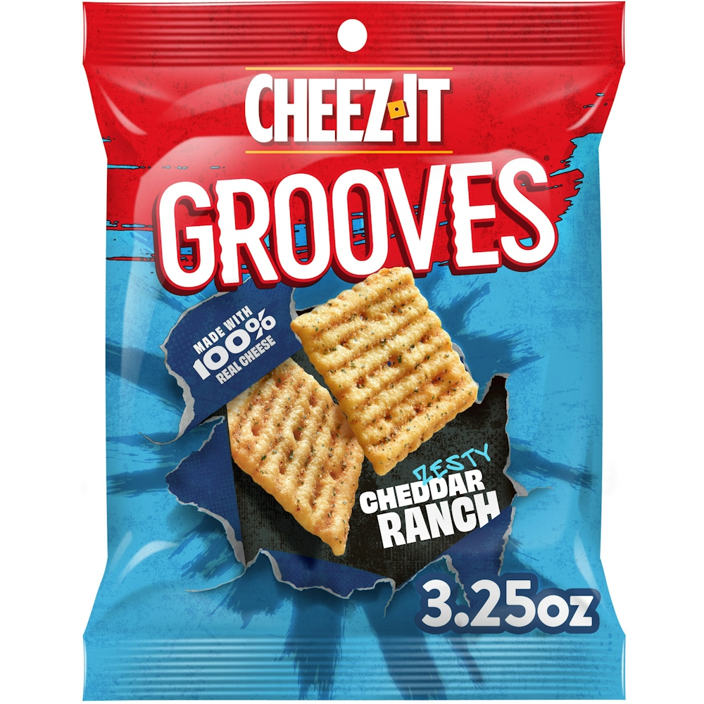 Cheez-It Grooves Zesty Cheddar Ranch Cheese Crackers 3.25 Oz