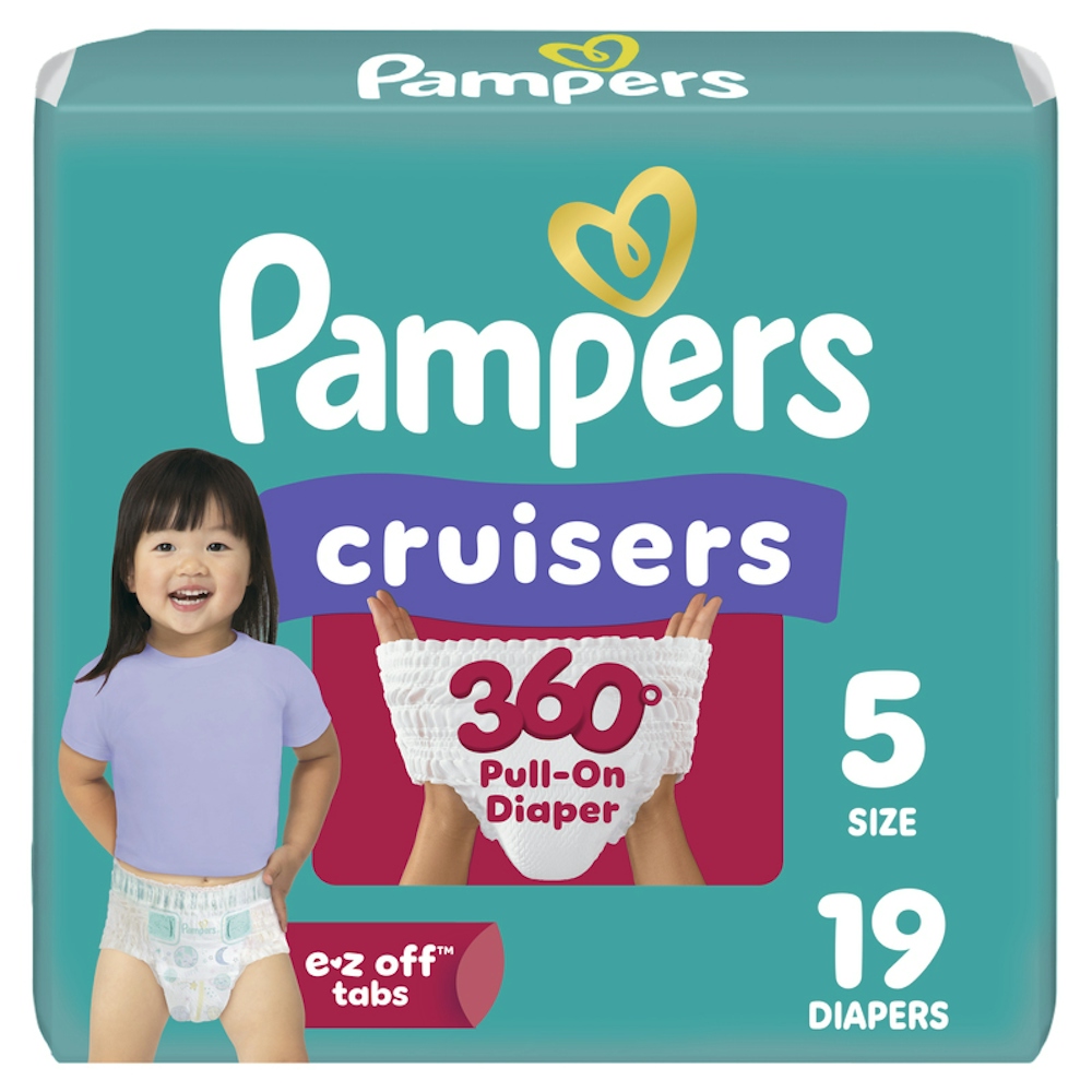 Pampers Diapers Cruisers 360 Degrees Size 5, 19 Count