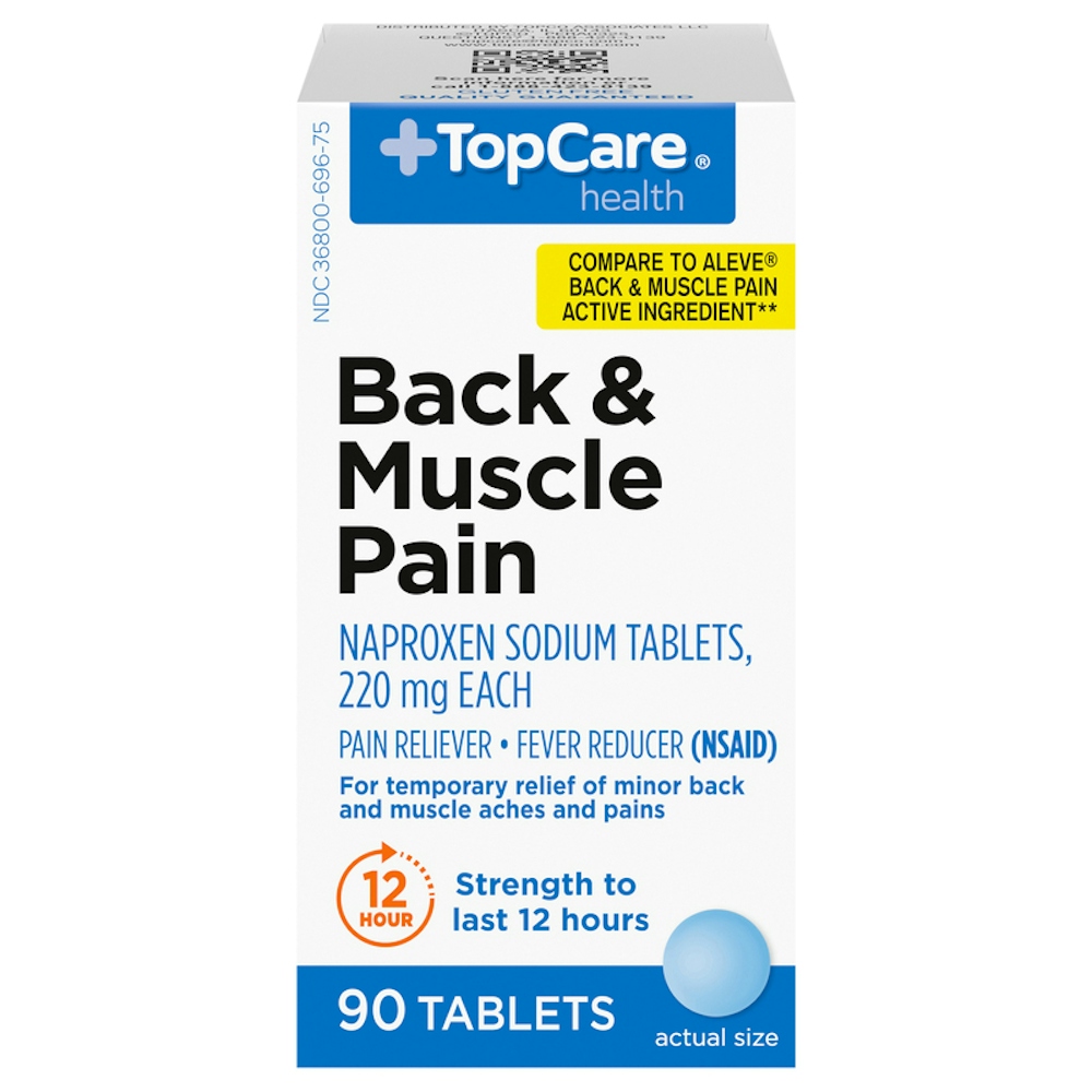 TopCare Back & Muscle Pain Relief Tablets 220 mg, 90 ct