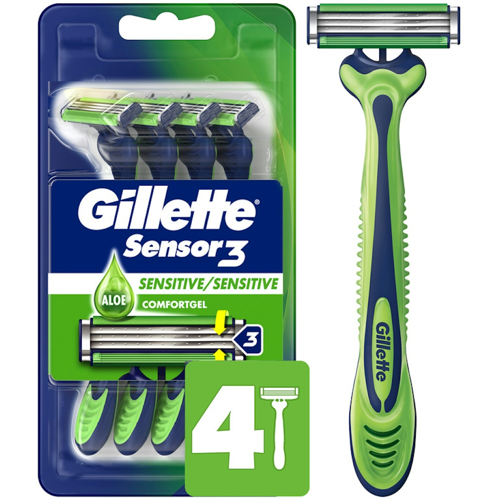 Gillette Sensor 3 Sensitive Disposable Razors With Mach 3 Razor