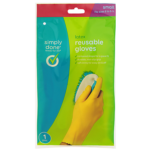 Simply Done Latex Reusable Gloves Small 1 Pair