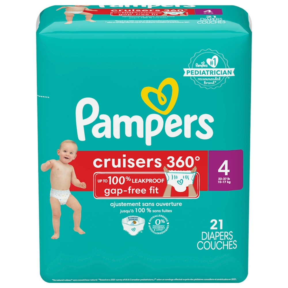 Pampers Diapers Cruisers 360 Degrees Size 4, 21 Count