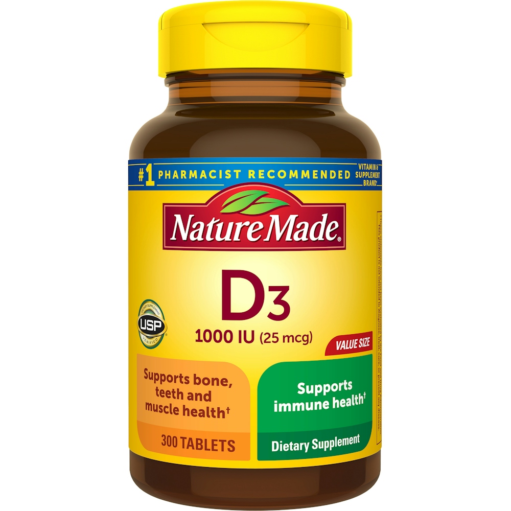 Nature Made Vitamin D3, 25 Mcg, Tablets, Value Size