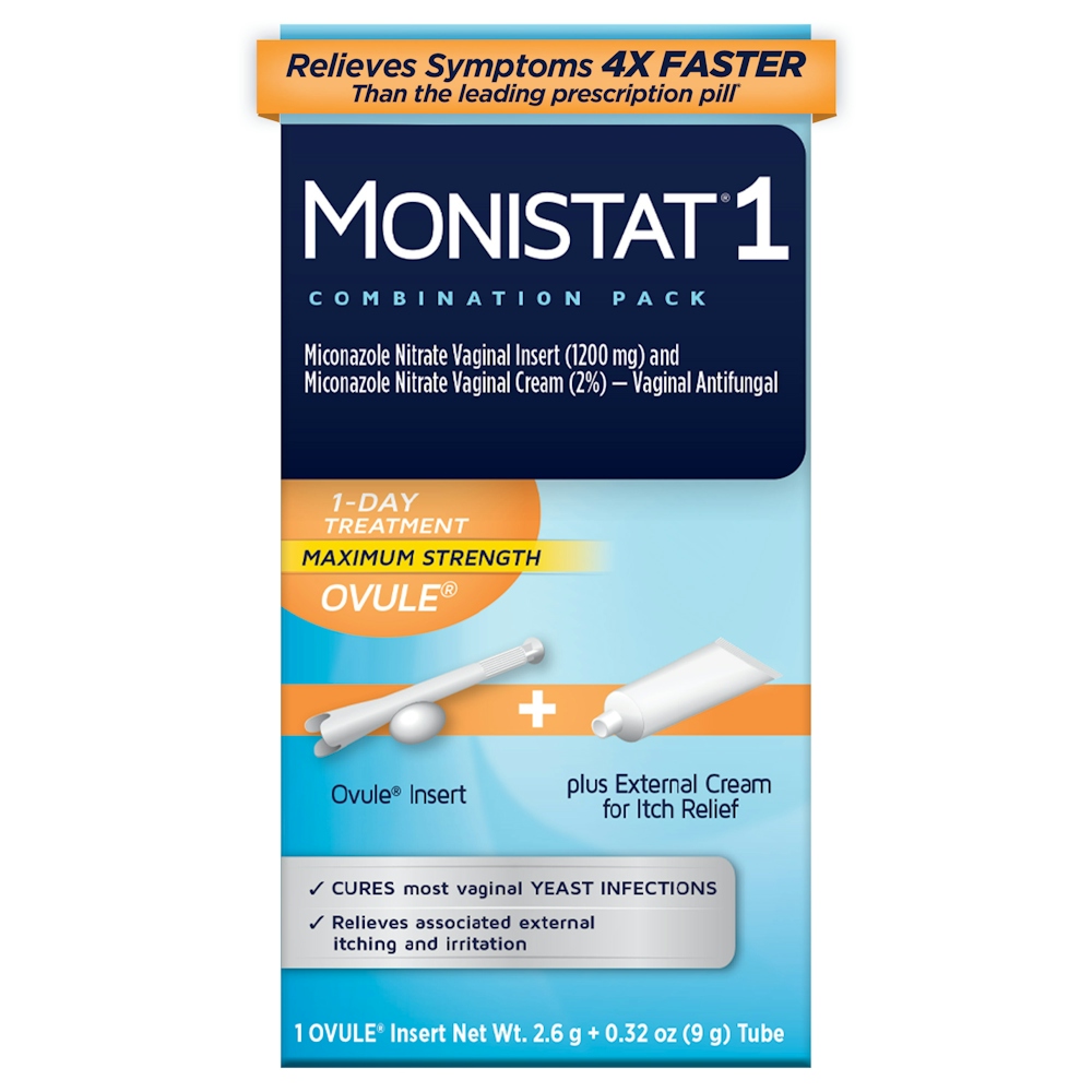Monistat 1-Dose Yeast Infection Treatment Ovule Insert & External Itch Cream - 0.41oz