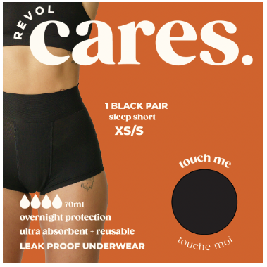 Revol Cares Sleep Short Black XS/S, Each