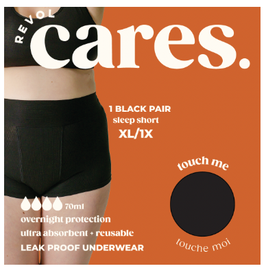 Revol Cares Sleep Short Black XL/1X, Each