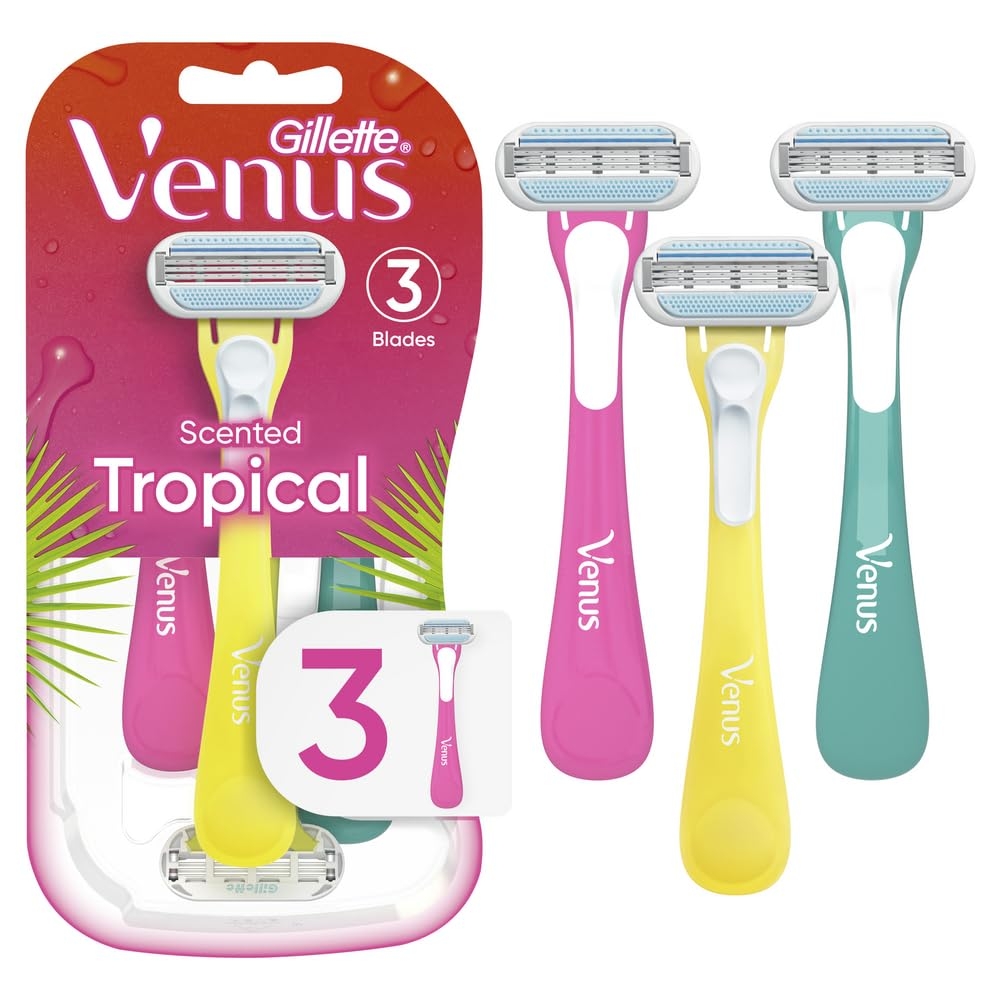 Gillette Venus Tropical Women's Disposable Razor, 3 Count, Womens Razors / Blades