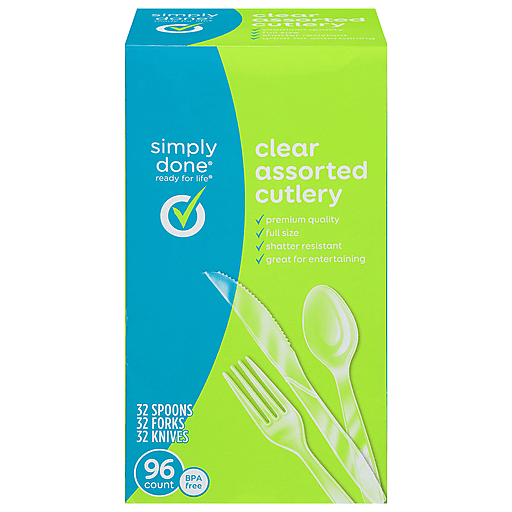 Simply Done Clear Assorted Cutlery 96 ct