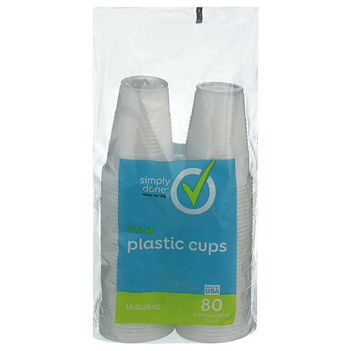 Simply Done Translucent Plastic Cups 9 fl oz 80 ct