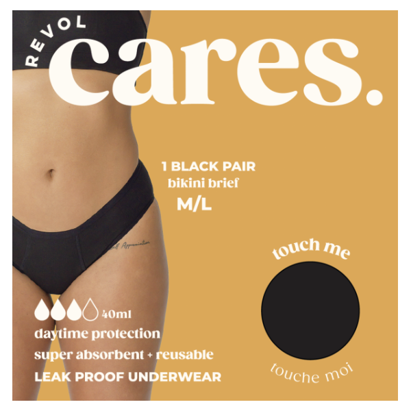 Revol Cares Black Bikini Brief M L