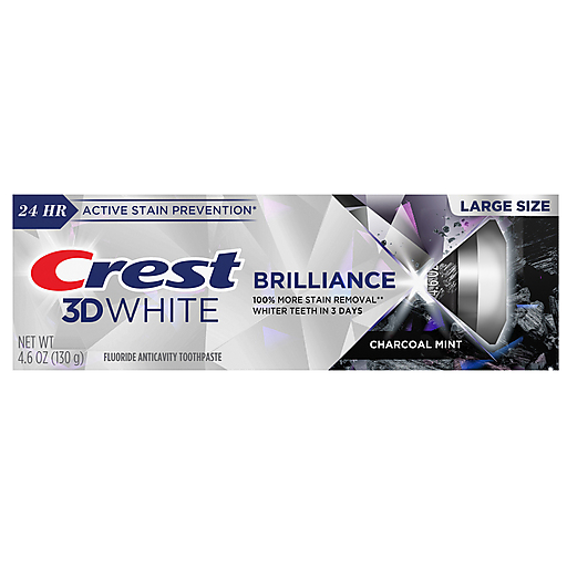 Crest Toothpaste, Brilliance, Charcoal Mint, Large Size 4.6 Oz