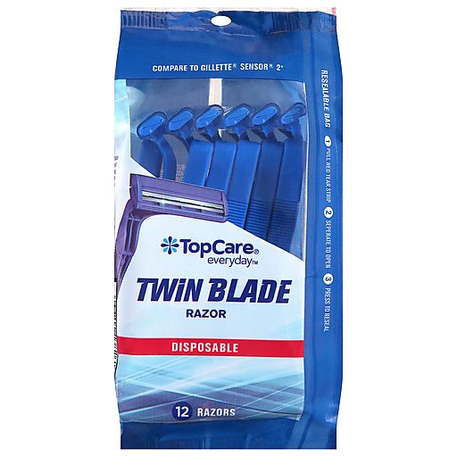 TopCare Disposable Twin Blade Razors, 12 ct