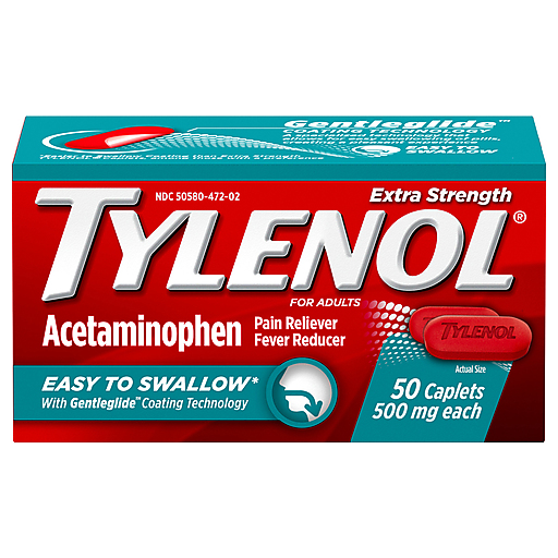 Tylenol Acetaminophen, 500 Mg, Caplets