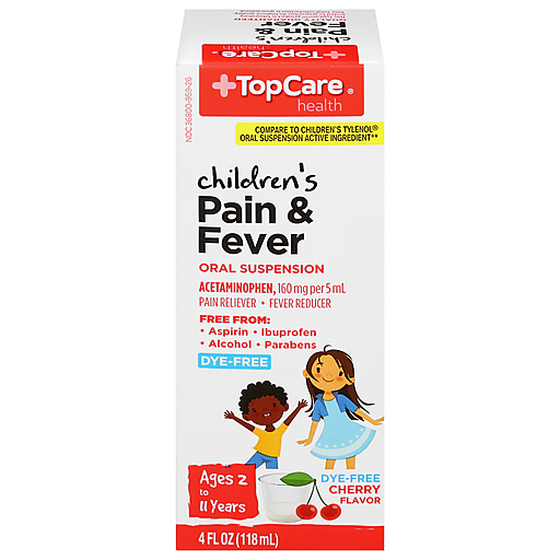 TopCare Pain & Fever, Children's, 160 Mg, Cherry Flavor 4 Fl Oz