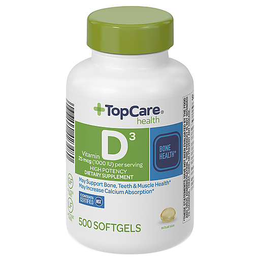 TopCare Vitamin D3, 25 Mcg, Softgels