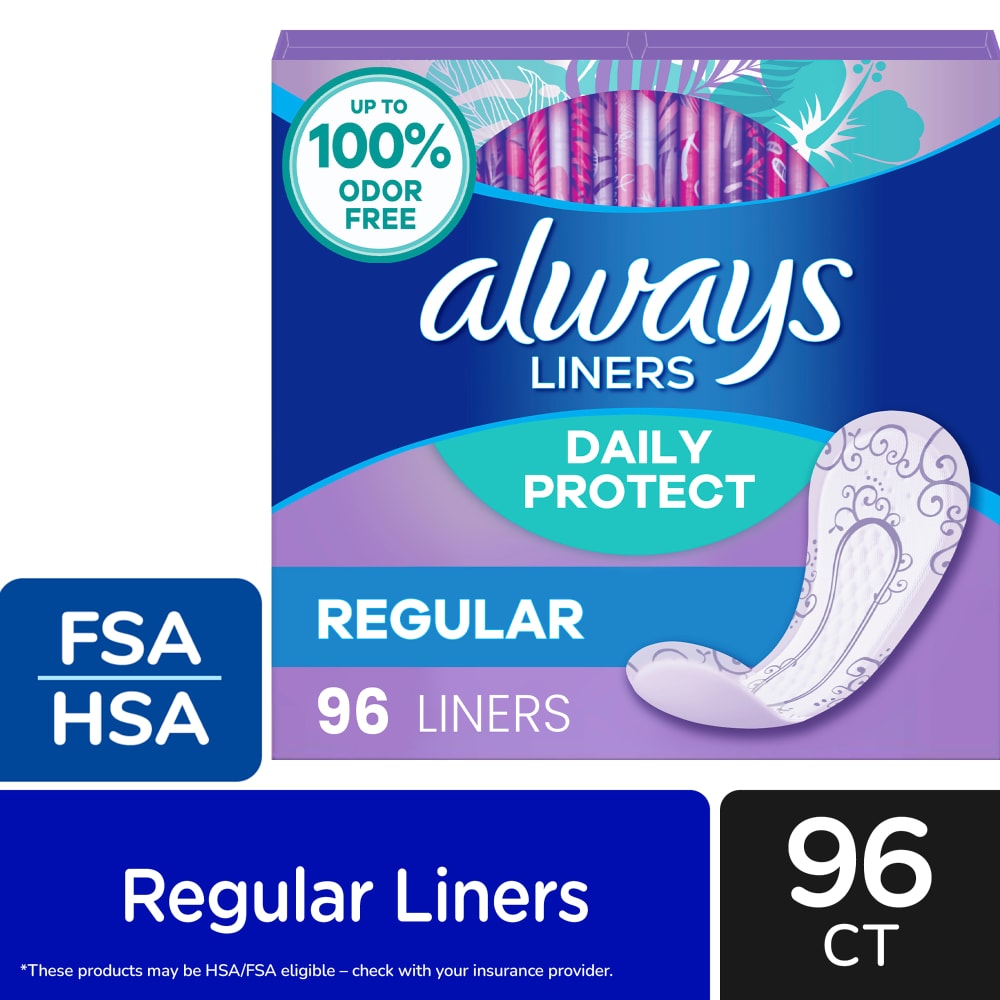 Always Liners, Daily Protect, Regular, Unscented