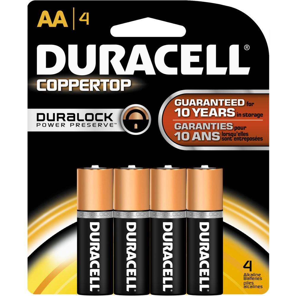 Duracell Coppertop AA Batteries - 4 Pack Alkaline Battery