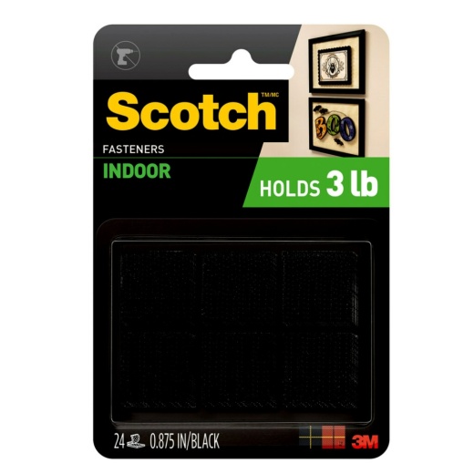 Scotch Indoor Fasteners , 7/8 In X 7/8 In (22 Mm X 22 Mm)