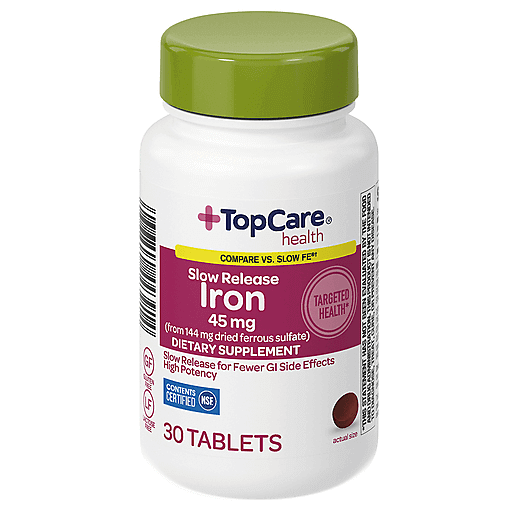 TopCare Health Iron Slow Release Tablets 45 mg, 30 ct